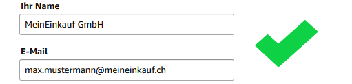 Bitte verwenden Sie nur Ihre @MeinEinkauf.ch Email-Adresse
